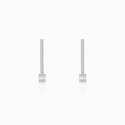 Silver Shine Line Earrings