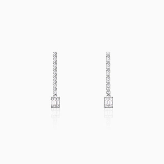 Silver Shine Line Earrings