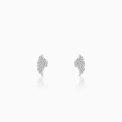 Silver Glittering Wing Earrings