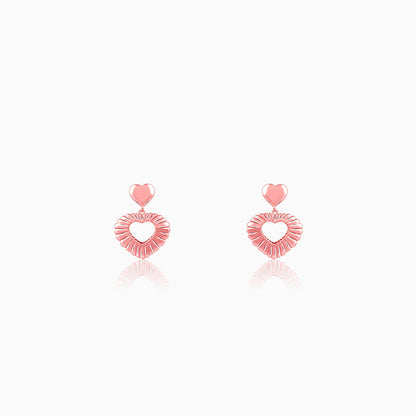 Rose Gold Blush Heart Earrings