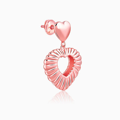 Rose Gold Blush Heart Earrings