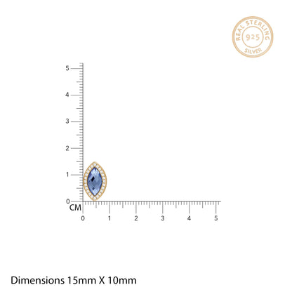 Golden Sapphire Blue Marquise Earrings