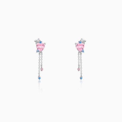 Silver Hearts Dangler Earrings