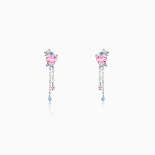 Silver Hearts Dangler Earrings