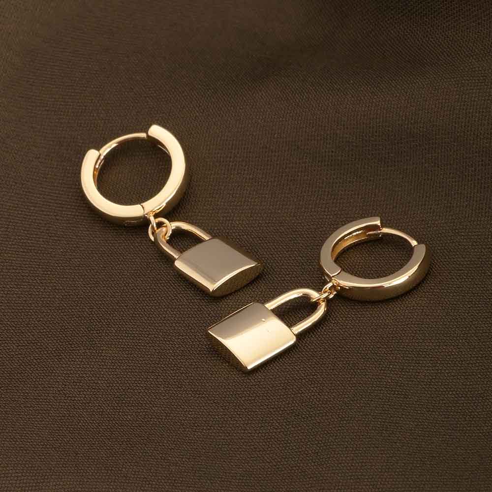 Small Lock Hoop Earrings