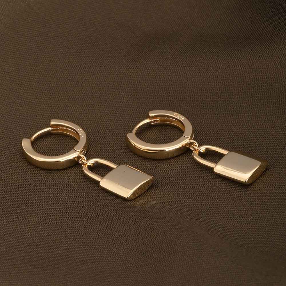 Small Lock Hoop Earrings