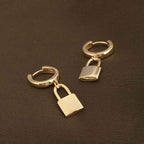 Small Lock Hoop Earrings
