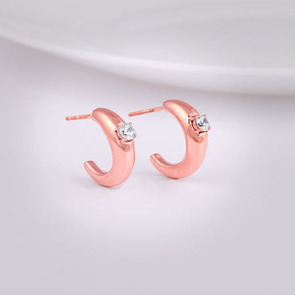 Rose Gold Blush Affair J Stud Earrings