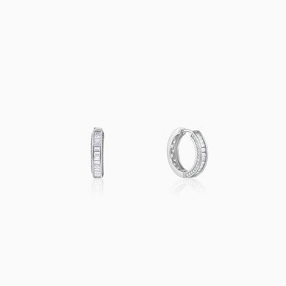 Silver Zirconia Hoop Earrings