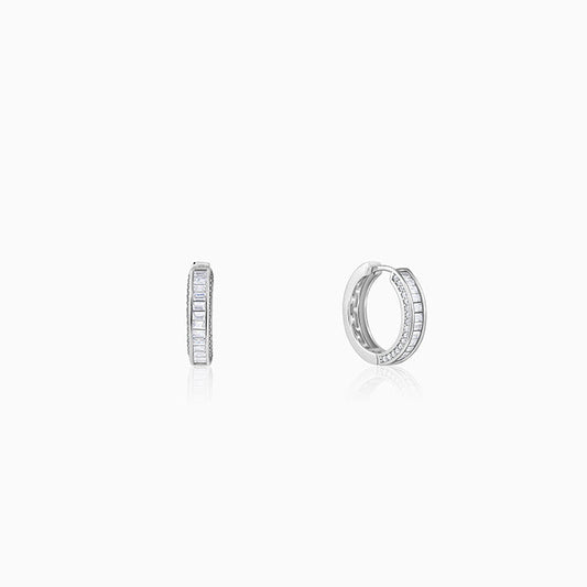 Silver Zirconia Hoop Earrings