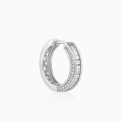 Silver Zirconia Hoop Earrings