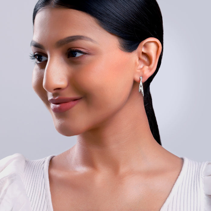 Silver Deserving You J-Hoop Earrings