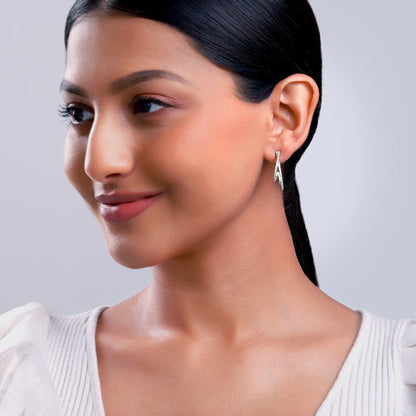 Silver Deserving You J-Hoop Earrings