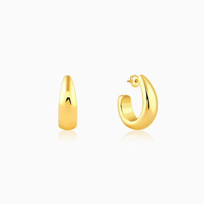 Golden Trendy Hoop Earrings