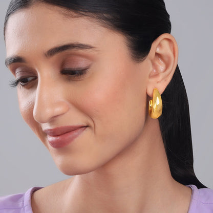 Golden Trendy Hoop Earrings