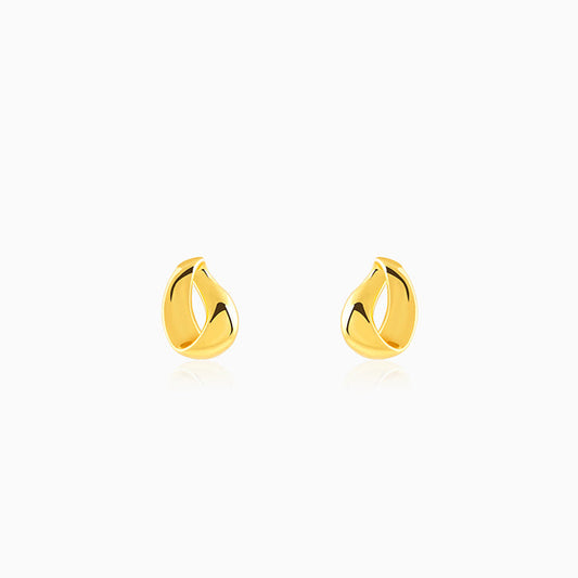 Golden Twisted Loop Earrings