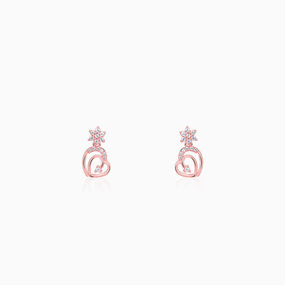 Rose Gold Hearty Sparkles Earrings