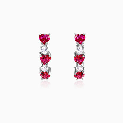Silver Crimson Crush Earrings