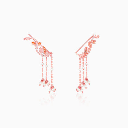Rose Gold Admiring Climber Earrings