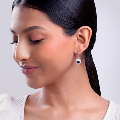 Silver Royal Heart Earrings