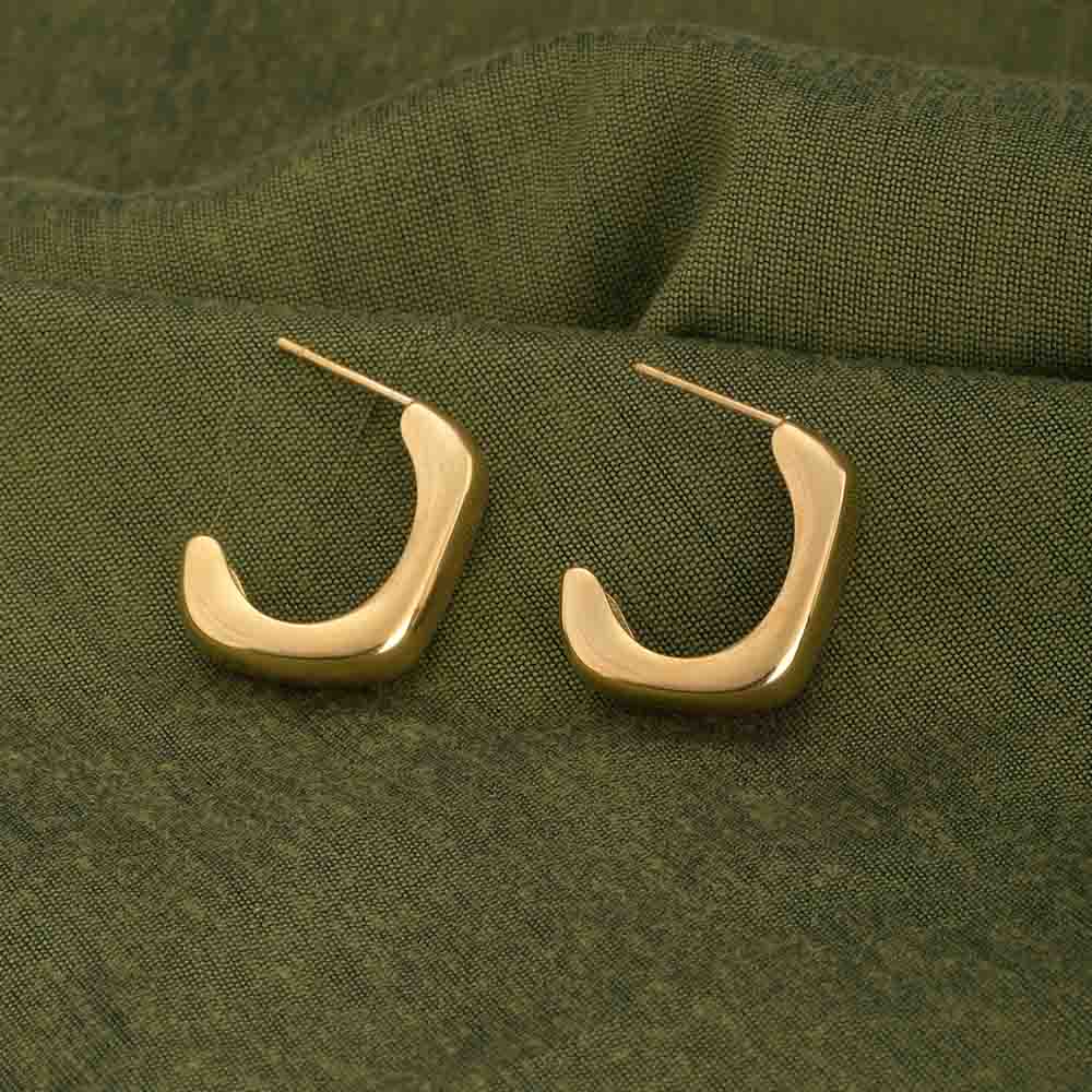 Small Half Square Hoop Earrings