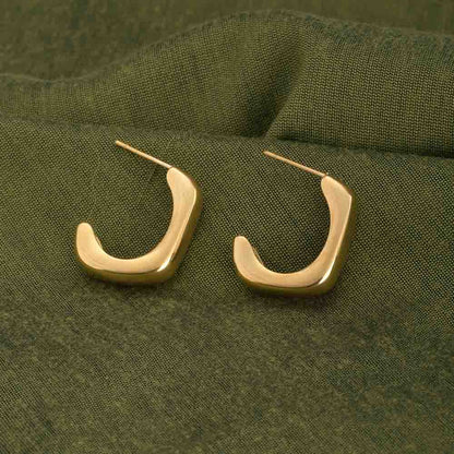 Small Half Square Hoop Earrings
