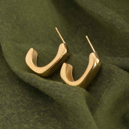 Small Half Square Hoop Earrings