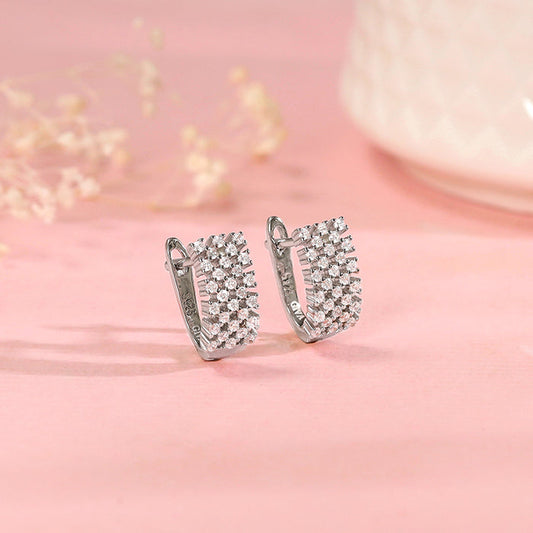 Silver Sparkling Shine Hoop Earrings