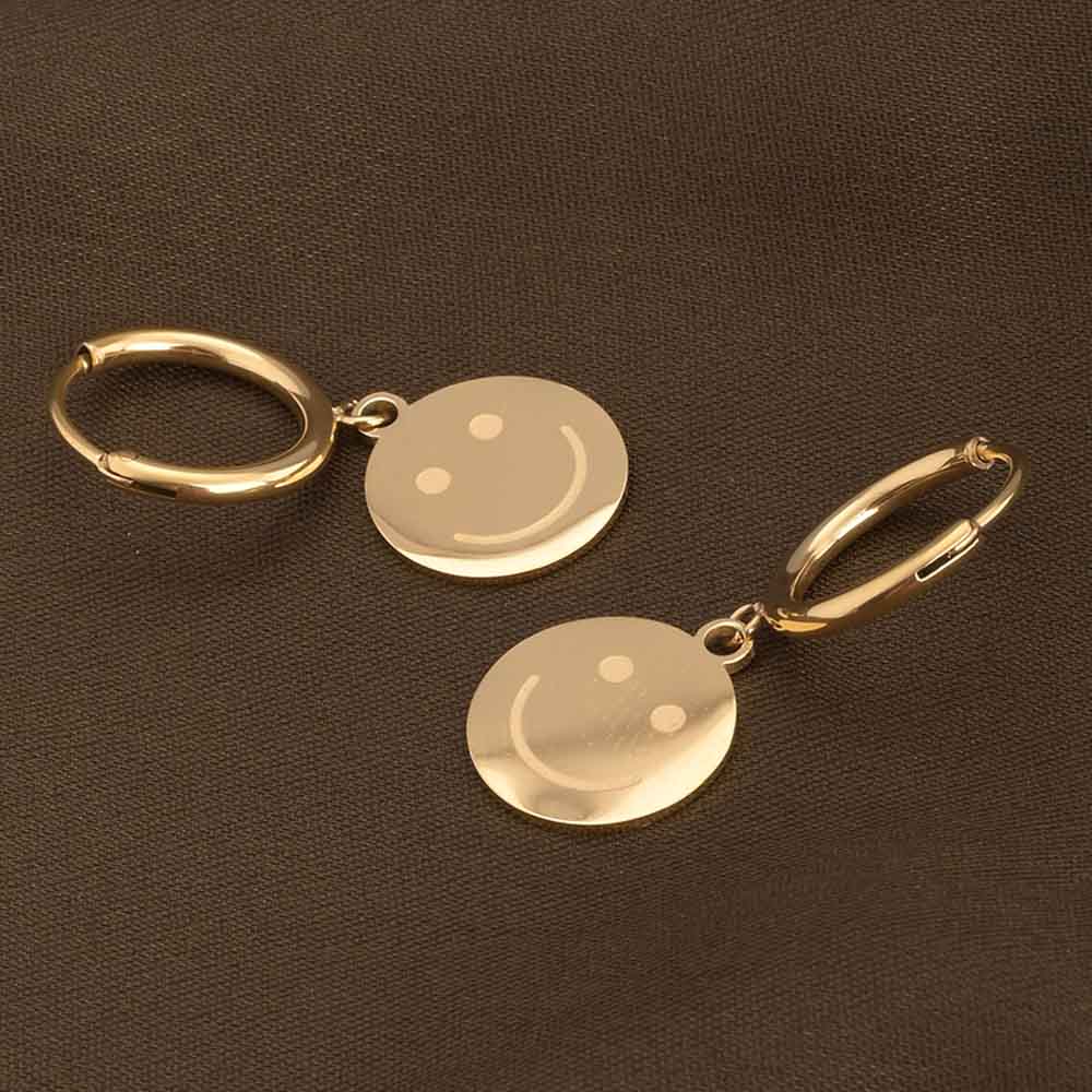 Smiley Face Hoop Earrings
