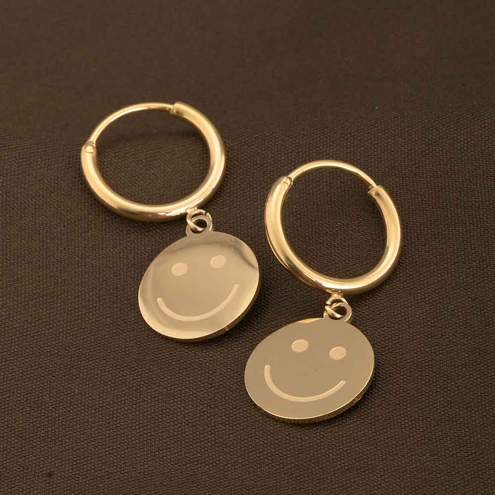 Smiley Face Hoop Earrings