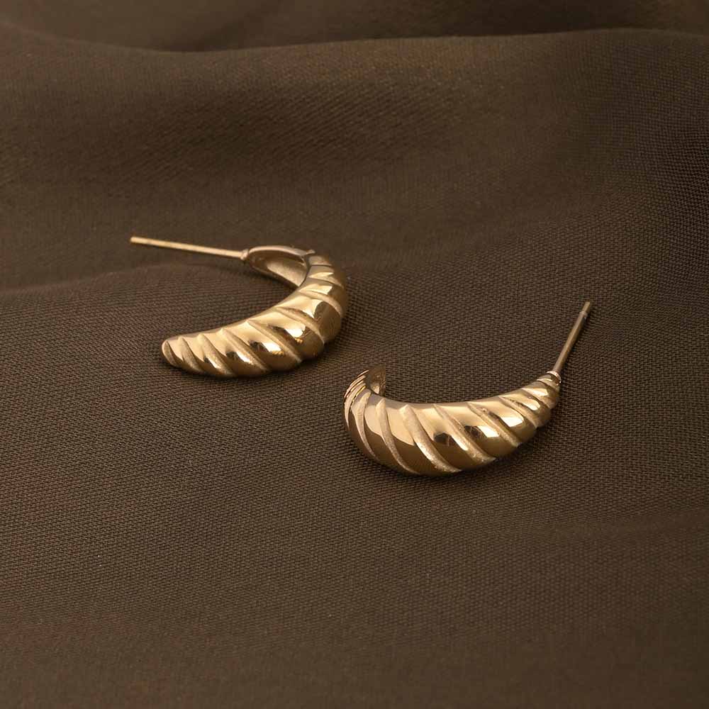 Croissant Style Hoop Earrings