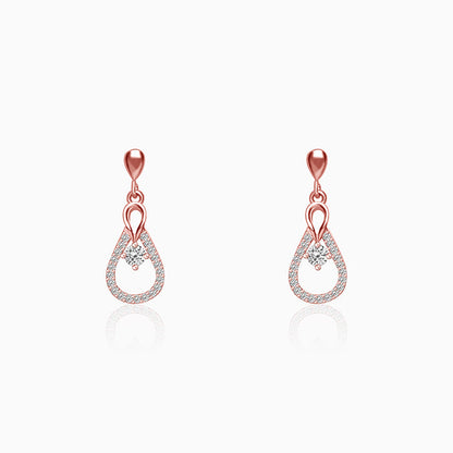 Rose Gold Zircon Drop Earrings