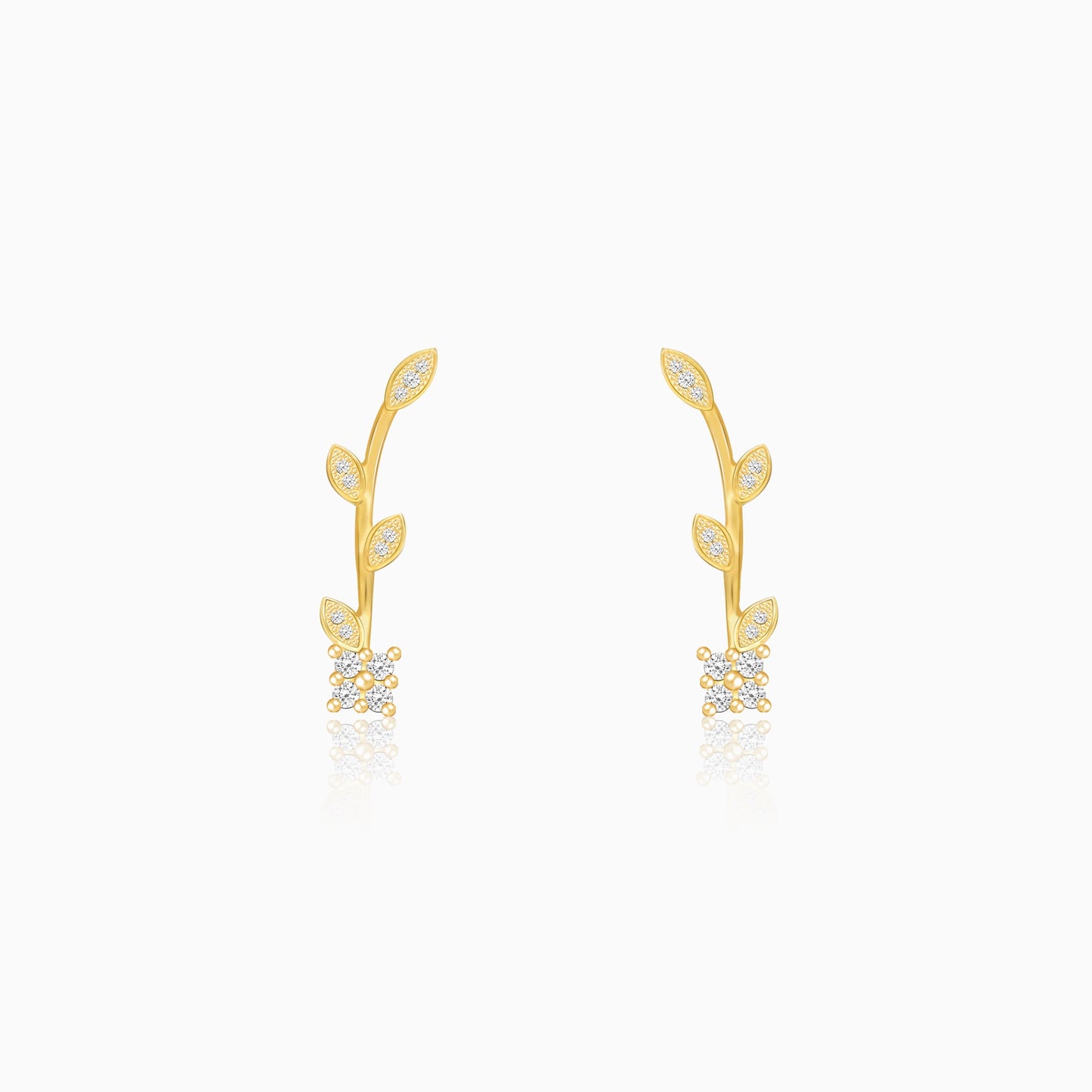 Golden Twig Sparkle Earrings