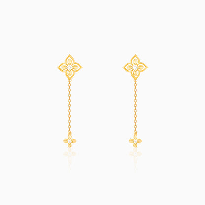 Golden Artsy Floral Earrings