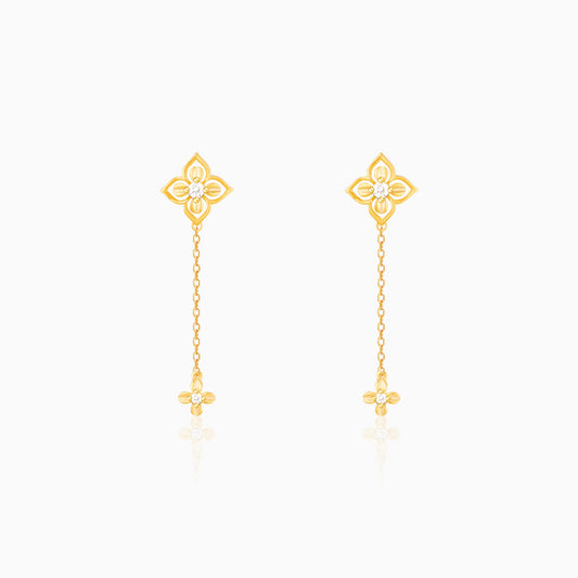 Golden Artsy Floral Earrings