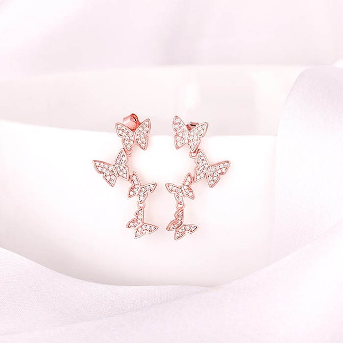 Anushka Sharma Rose Gold Wavering Wings Earrings