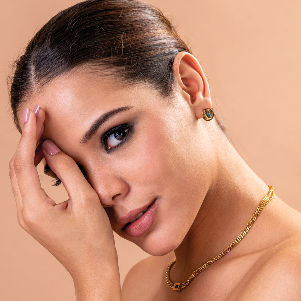 Turquoise Titanium Stud Earrings