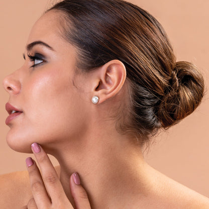 Oceanic Pearl Stud Earrings