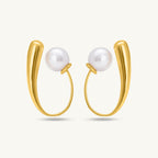 Delicate Pearl Necklace & Pearl Hook Earrings Combo Set