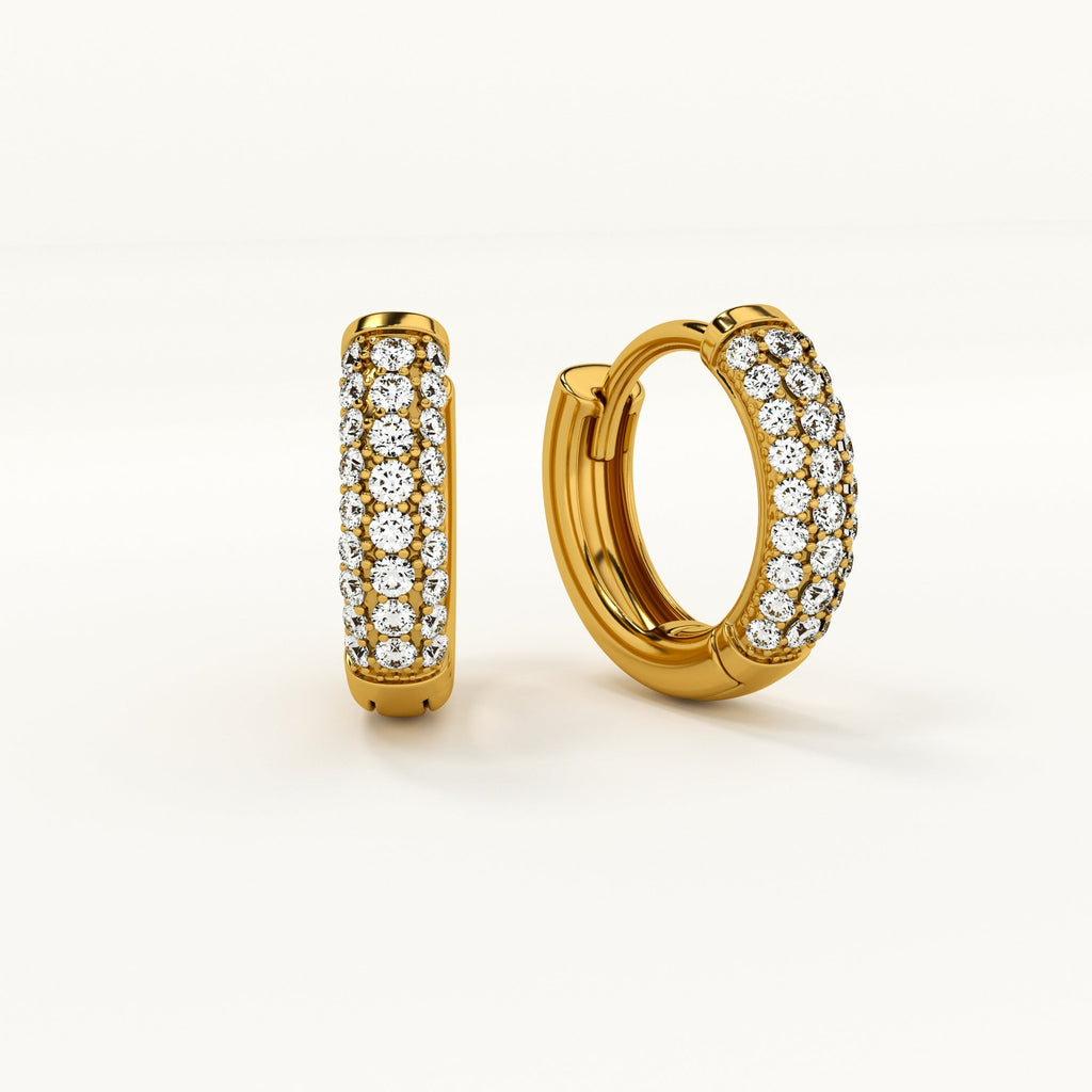 Diamond Huggie Hoop Earrings