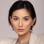 Bi-Metal Chunky Heart Hoop Earrings