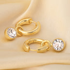 Chunky Solitaire Hoop Earrings