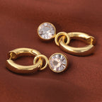 Chunky Solitaire Hoop Earrings