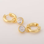 Chunky Solitaire Hoop Earrings