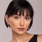 Chunky Solitaire Hoop Earrings