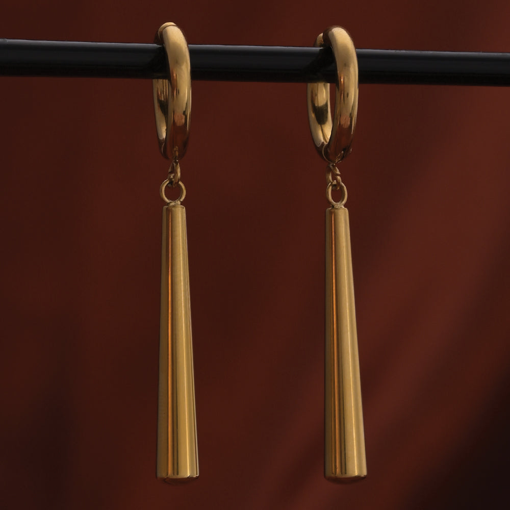 Dangling Pipe Hoop Earrings