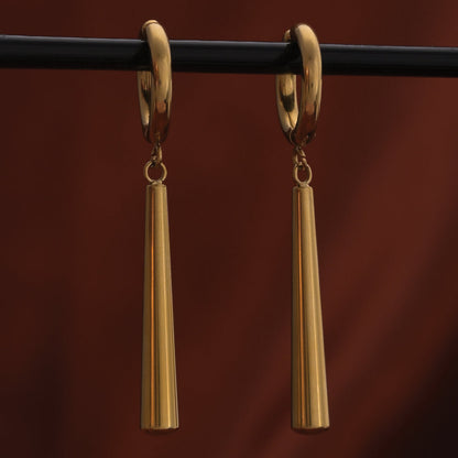 Dangling Pipe Hoop Earrings
