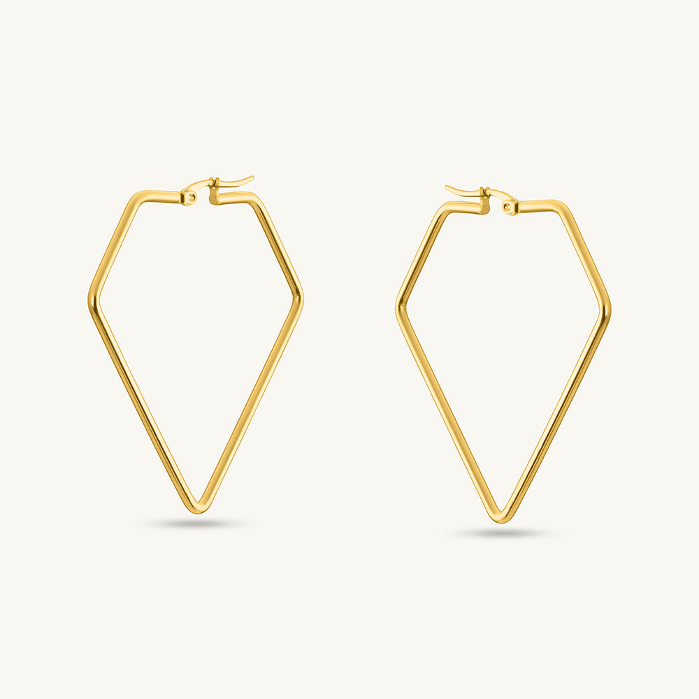 Diamond Shape Hoops