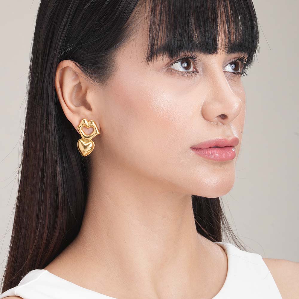 Carved Heart Earrings