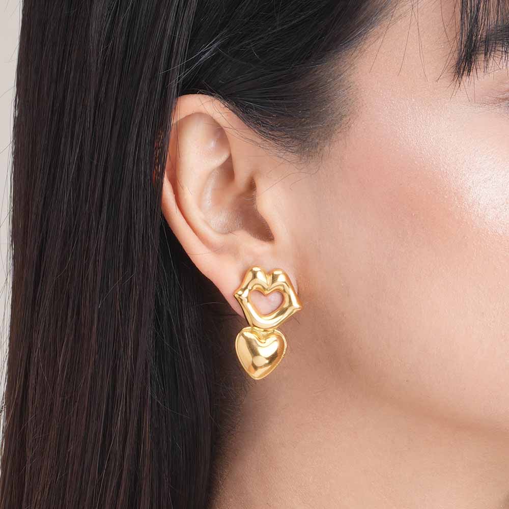 Carved Heart Earrings
